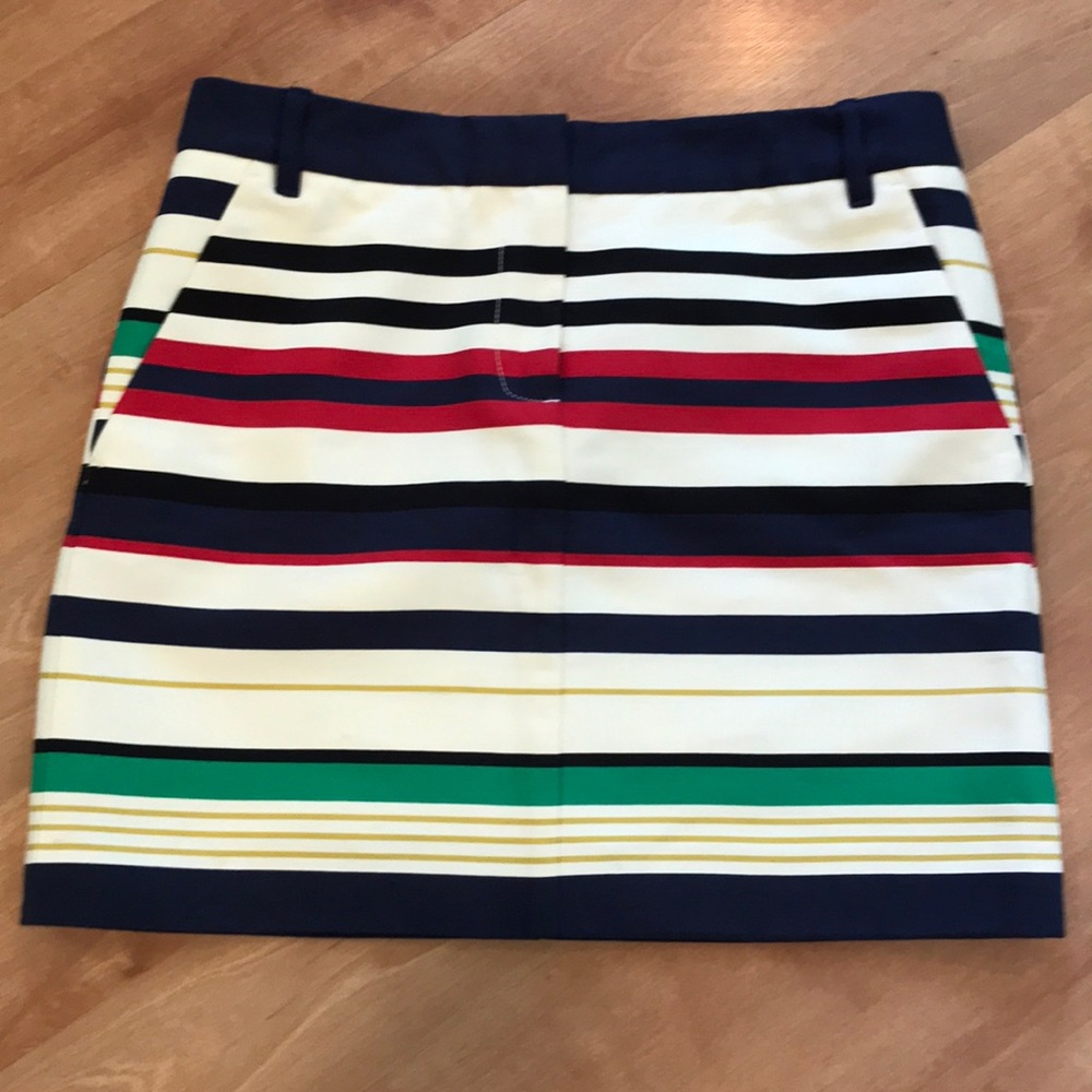 J.Crew Multicolored Striped Skirt W/ Pockets - Picture 1 of 9